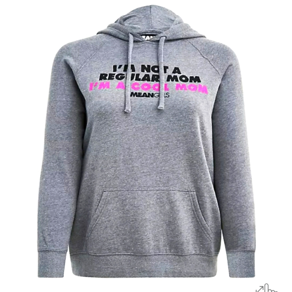 Torrid Fleece Hoodie, Size 1X, Gray, "Mean Girls" Graphic